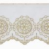 Immagine di Pizzo Rosone H. cm 14 (5,5 inch) puro Cotone Oro Ricamo Merletto Bordo Bordura per Paramenti