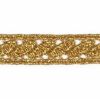 Picture of Macramè Lace Leaf H. cm 1 (0,4 inch) Viscose and Polyester Brilliant Gold Lacework Edging for liturgical Vestments 