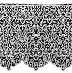 Picture of Fillet Dot Lace macramè H. cm 25 (9,8 inch) Viscose and Polyester White Lacework Edging for liturgical Vestments 