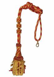 Immagine di Cordoniera lusso oro e colore in filato metallico Bianco Rosso Cardinalizio per Croce Pettorale