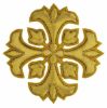 Picture of Embroidered Cross Motif with embroidered lilies H. cm 7,5 (2,95 inch) Metallic thread and Viscose Gold Silver for Chasubles and liturgical Vestments