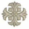 Picture of Embroidered Cross Motif with embroidered lilies H. cm 7,5 (2,95 inch) Metallic thread and Viscose Gold Silver for Chasubles and liturgical Vestments