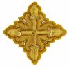 Immagine di Croce ricamata decorazione con paillettes ricamate oro H. cm 5 (2,0 inch) filato metallico e Viscosa Oro Argento Rosso/Cremisi Applicazione per Casula Stole e Paramenti liturgici