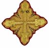 Immagine di Croce ricamata decorazione con paillettes ricamate oro H. cm 5 (2,0 inch) filato metallico e Viscosa Oro Argento Rosso/Cremisi Applicazione per Casula Stole e Paramenti liturgici