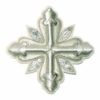 Immagine di Croce ricamata decorazione con paillettes ricamate oro H. cm 10 (3.9 inch) filato metallico e Viscosa Oro Argento Rosso/Cremisi Applicazione per Casula Stole e Paramenti liturgici