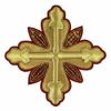 Picture of Embroidered Cross Ramino Motif with paillettes Gold embroidery H. cm 15 (5,9 inch) Metallic thread and Viscose Gold Silver Red/Crimson for Chasubles and liturgical Vestments