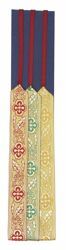 Picture of 3 Ribbons Multicolor Bible Bookmarks on cardboard base L. cm 30 (11,8 inch) Polyester and Cellulose multiple Page Markers for Bible Missal and Sacred Texts