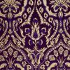 Picture of Lampas (Lampasso) Thistle Flower H. cm 160 (63 inch) Lurex Fabric Red Yellow Gold Violet White for liturgical Vestments