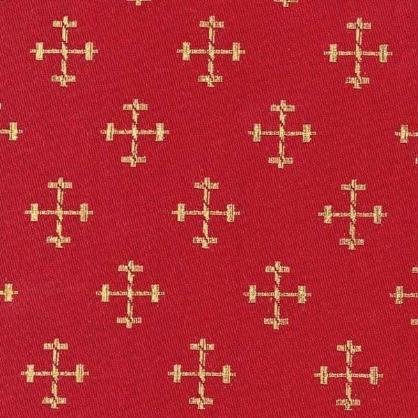 Immagine di Broderie Ricamo Crocette H. cm 160 (63 inch) Acetato Poliestere Rosso Verde Giallo Oro Viola Bianco Tessuto per Paramenti liturgici