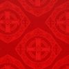 Picture of Damask Octagon H. cm 160 (63 inch) Acetate Fabric Red Olive Green Violet Ivory for liturgical Vestments