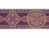 Immagine di Gallone Bizantino Filo oro H. cm 9 (3,5 inch) Poliestere Acetato Rosso Celeste Verde Avana Morello Viola Giallo Zecchino Tessuto per Paramenti liturgici