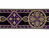 Immagine di Gallone Bizantino Filo oro H. cm 9 (3,5 inch) Poliestere Acetato Bianco/Oro Nero/Viola Bianco/Avana Bianco/Rosa/Oro Antico Avorio/Bordeaux Avorio/Gardenia Azzurro Fiordo Tessuto per Paramenti liturgici