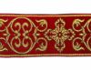 Immagine di Gallone Filo oro Croce Ortodossa cornice H. cm 9 (3,5 inch) Poliestere Acetato Rosso Celeste Verde Viola Tessuto per Paramenti liturgici