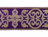 Immagine di Gallone Filo oro Croce Ortodossa cornice H. cm 9 (3,5 inch) Poliestere Acetato Rosso Celeste Verde Viola Tessuto per Paramenti liturgici