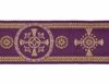 Immagine di Gallone Filo oro Palmette H. cm 9 (3,5 inch) Poliestere Acetato Rosso Celeste Verde Viola Giallo Zecchino Nero Tessuto per Paramenti liturgici