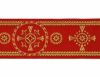 Picture of Galloon Golden Thread Palm Trees H. cm 9 (3,5 inch) Polyester and Acetate Fabric White Yellow Light blue Brown Rosewood Red Crimson White Gold Black Violet White Pink Antique Gold Green Oasis Trim Orphrey Banding for liturgical Vestments 