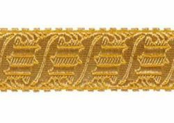 Picture of Galloon Gold Harp H. cm 3,5 (1,4 inch) Metallic thread Fabric high content of Gold Trim Orphrey Banding for liturgical Vestments 