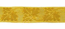 Immagine di Gallone motivo Quercia oro H. cm 4 (1,6 inch) filato metallico Alta Doratura Tessuto per Paramenti liturgici