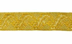 Immagine di Gallone greca Foglie Fiore oro H. cm 2 (0,8 inch) filato metallico Alta Doratura Tessuto per Paramenti liturgici