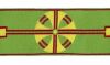 Picture of Galloon Cross H. cm 8 (3,1 inch) Viscose and Polyester Fabric Red Celestial Olive Green Violet Yellow Green Flag Ivory Bordeaux Trim Orphrey Banding for liturgical Vestments 