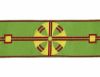 Picture of Galloon Cross H. cm 8 (3,1 inch) Viscose and Polyester Fabric Red Celestial Olive Green Violet Yellow Green Flag Ivory Bordeaux Trim Orphrey Banding for liturgical Vestments 