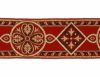 Picture of Byzantine Galloon H. cm 8 (3,1 inch) Viscose and Polyester Fabric Red Celestial Olive Green Brown Violet Yellow Green Flag Trim Orphrey Banding for liturgical Vestments 