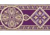 Picture of Byzantine Galloon H. cm 8 (3,1 inch) Viscose and Polyester Fabric Red Celestial Olive Green Brown Violet Yellow Green Flag Trim Orphrey Banding for liturgical Vestments 