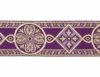 Picture of Byzantine Galloon H. cm 8 (3,1 inch) Viscose and Polyester Fabric Red Celestial Olive Green Brown Violet Yellow Green Flag Trim Orphrey Banding for liturgical Vestments 