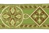 Picture of Byzantine Galloon H. cm 8 (3,1 inch) Viscose and Polyester Fabric Red Celestial Olive Green Brown Violet Yellow Green Flag Trim Orphrey Banding for liturgical Vestments 