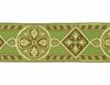 Picture of Byzantine Galloon H. cm 8 (3,1 inch) Viscose and Polyester Fabric Red Celestial Olive Green Brown Violet Yellow Green Flag Trim Orphrey Banding for liturgical Vestments 