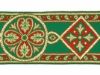 Picture of Byzantine Galloon H. cm 8 (3,1 inch) Viscose and Polyester Fabric Red Celestial Olive Green Brown Violet Yellow Green Flag Trim Orphrey Banding for liturgical Vestments 