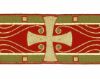 Picture of Galloon Cross H. cm 8 (3,1 inch) Viscose and Polyester Fabric Red Celestial Olive Green Violet Yellow White Yellow Trim Orphrey Banding for liturgical Vestments 