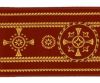 Immagine di Stolone Filo oro Palmette H. cm 18 (7,1 inch) Poliestere Acetato Rosso Celeste Verde Viola Giallo Zecchino Bianco Avorio/Bordeaux Tessuto per Paramenti liturgici