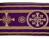 Immagine di Stolone Filo oro Palmette H. cm 18 (7,1 inch) Poliestere Acetato Rosso Celeste Verde Viola Giallo Zecchino Bianco Avorio/Bordeaux Tessuto per Paramenti liturgici