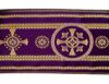 Immagine di Stolone Filo oro Palmette H. cm 18 (7,1 inch) Poliestere Acetato Rosso Celeste Verde Viola Giallo Zecchino Bianco Avorio/Bordeaux Tessuto per Paramenti liturgici