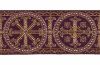 Picture of Byzantine Galloon Golden Thread Wheel H. cm 9 (3,5 inch) Polyester and Acetate Fabric Red Celestial Olive Green Violet Yellow Ivory Red Brown Rosewood Light blue Brown Rosewood Trim Orphrey Banding for liturgical Vestments 