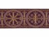 Picture of Byzantine Galloon Golden Thread Wheel H. cm 9 (3,5 inch) Polyester and Acetate Fabric Red Celestial Olive Green Violet Yellow Ivory Red Brown Rosewood Light blue Brown Rosewood Trim Orphrey Banding for liturgical Vestments 