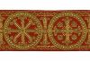 Picture of Byzantine Galloon Golden Thread Wheel H. cm 9 (3,5 inch) Polyester and Acetate Fabric Red Celestial Olive Green Violet Yellow Ivory Red Brown Rosewood Light blue Brown Rosewood Trim Orphrey Banding for liturgical Vestments 