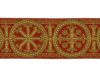 Picture of Byzantine Galloon Golden Thread Wheel H. cm 9 (3,5 inch) Polyester and Acetate Fabric Red Celestial Olive Green Violet Yellow Ivory Red Brown Rosewood Light blue Brown Rosewood Trim Orphrey Banding for liturgical Vestments 