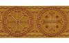 Picture of Byzantine Galloon Golden Thread Wheel H. cm 9 (3,5 inch) Polyester and Acetate Fabric Red Celestial Olive Green Violet Yellow Ivory Red Brown Rosewood Light blue Brown Rosewood Trim Orphrey Banding for liturgical Vestments 