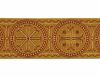 Picture of Byzantine Galloon Golden Thread Wheel H. cm 9 (3,5 inch) Polyester and Acetate Fabric Red Celestial Olive Green Violet Yellow Ivory Red Brown Rosewood Light blue Brown Rosewood Trim Orphrey Banding for liturgical Vestments 