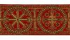 Picture of Byzantine Galloon Golden Thread Wheel H. cm 9 (3,5 inch) Polyester and Acetate Fabric Red Celestial Olive Green Violet Yellow Ivory Red Brown Rosewood Light blue Brown Rosewood Trim Orphrey Banding for liturgical Vestments 