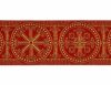 Picture of Byzantine Galloon Golden Thread Wheel H. cm 9 (3,5 inch) Polyester and Acetate Fabric Black Dark Green Red Crimson White Gold White Pink Antique Gold Trim Orphrey Banding for liturgical Vestments 