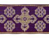 Picture of Galloon Golden Thread Cross H. cm 9 (3,5 inch) Polyester and Acetate Fabric Red Celestial Olive Green Violet Trim Orphrey Banding for liturgical Vestments 