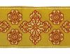 Picture of Galloon Golden Thread Cross H. cm 9 (3,5 inch) Polyester and Acetate Fabric Yellow White Yellow Red Crimson White Gold White Pink Antique Gold Trim Orphrey Banding for liturgical Vestments 