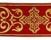 Immagine di Stolone Filo oro Croce Ortodossa cornice H. cm 18 (7,1 inch) Poliestere Acetato Rosso Celeste Verde Viola Giallo Zecchino Bianco Avorio/Bordeaux Tessuto per Paramenti liturgici