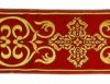 Immagine di Stolone Filo oro Croce Ortodossa cornice H. cm 18 (7,1 inch) Poliestere Acetato Rosso Celeste Verde Viola Giallo Zecchino Bianco Avorio/Bordeaux Tessuto per Paramenti liturgici