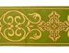 Immagine di Stolone Filo oro Croce Ortodossa cornice H. cm 18 (7,1 inch) Poliestere Acetato Rosso Celeste Verde Viola Giallo Zecchino Bianco Avorio/Bordeaux Tessuto per Paramenti liturgici