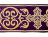 Immagine di Stolone Filo oro Croce Ortodossa cornice H. cm 18 (7,1 inch) Poliestere Acetato Rosso Celeste Verde Viola Giallo Zecchino Bianco Avorio/Bordeaux Tessuto per Paramenti liturgici