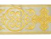 Immagine di Stolone Filo oro Croce Ortodossa cornice H. cm 18 (7,1 inch) Poliestere Acetato Rosso Celeste Verde Viola Giallo Zecchino Bianco Avorio/Bordeaux Tessuto per Paramenti liturgici